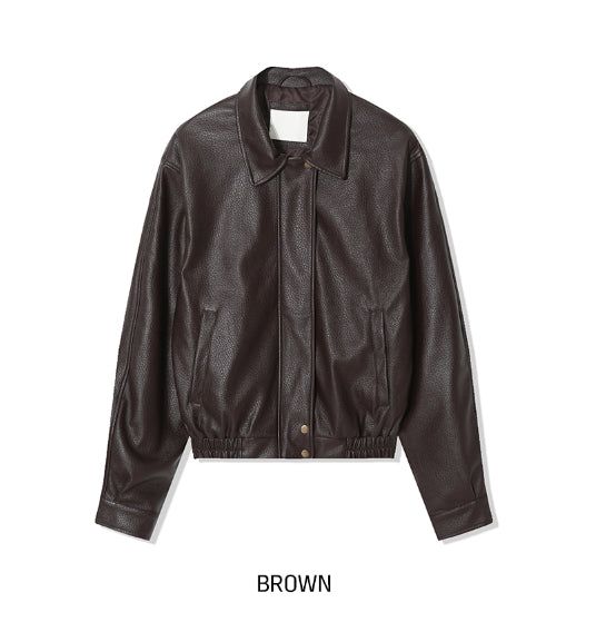 One de lock patch embroidery leather jumper