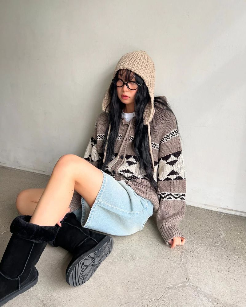 Trapper Hat Knit - Beige