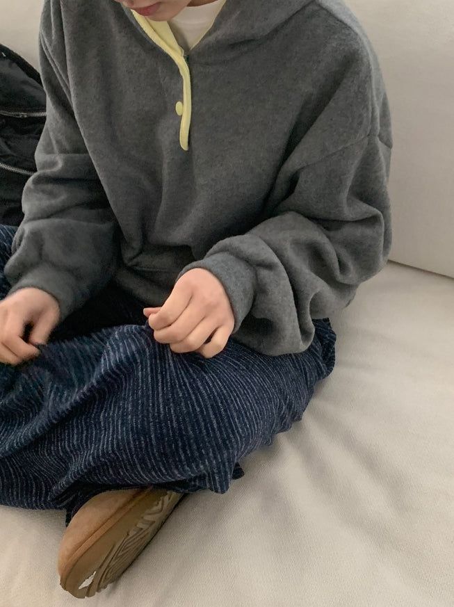 Kinples Color Matching Brushed Hoodie