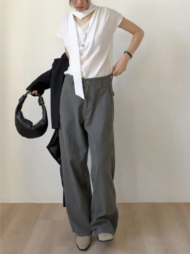 [Short Sleeve Version] Meringue Drape Tie Blouse