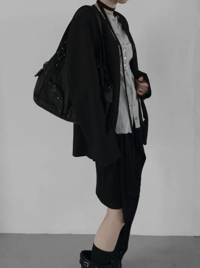 Bio Collarless Maxi Jacket