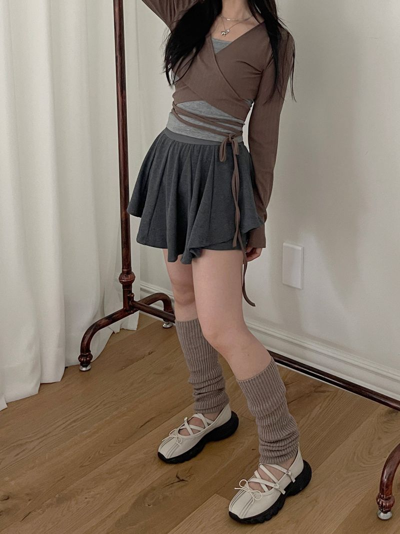 Romantic flared ballet pantskirt