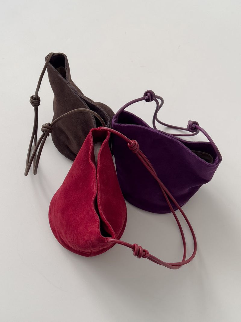 Suede Shoulder Bucket Bag
