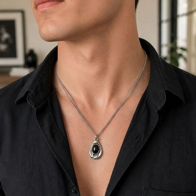 Obsidian Drop Necklace