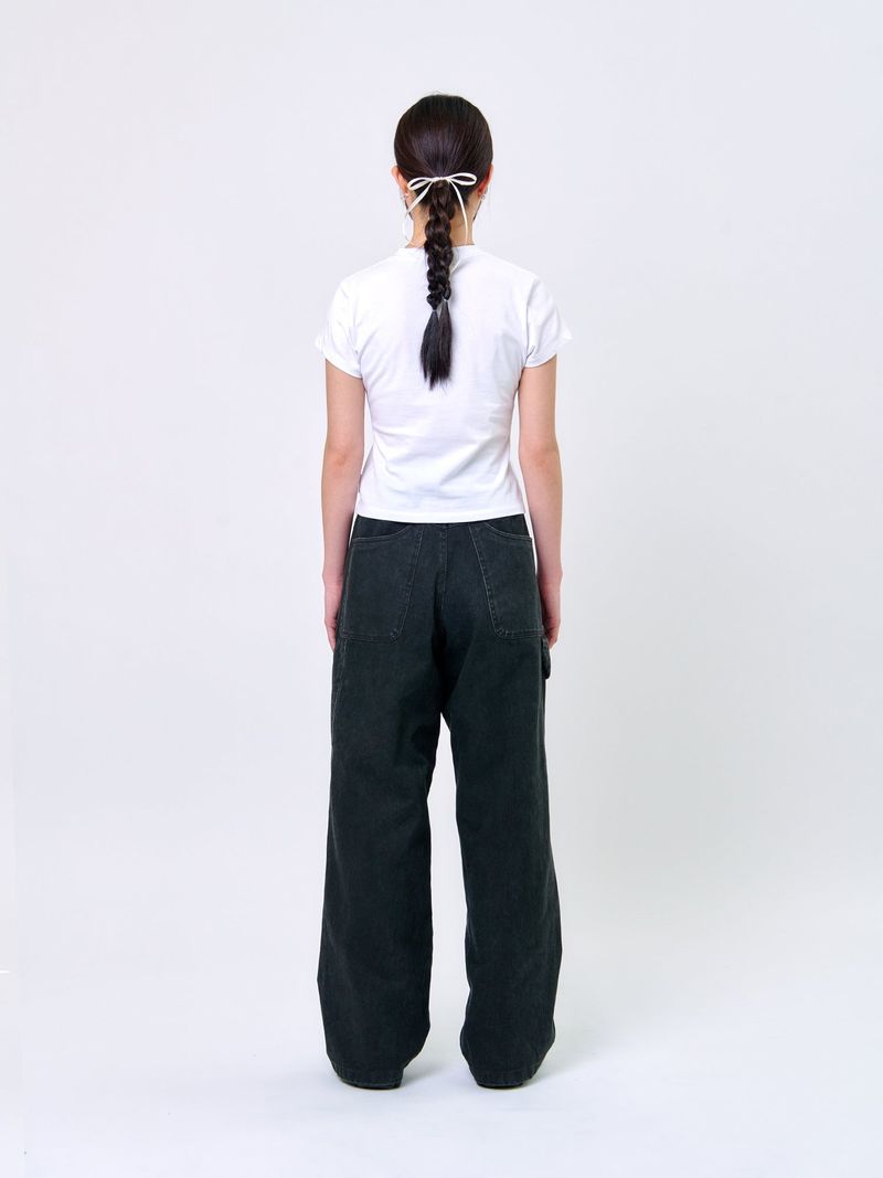 WASHED STITCH CARPENTER PANTS_Black