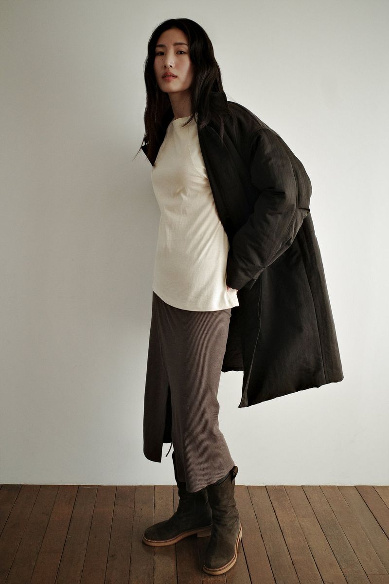 ラグランピグメント長袖Tシャツ, バター