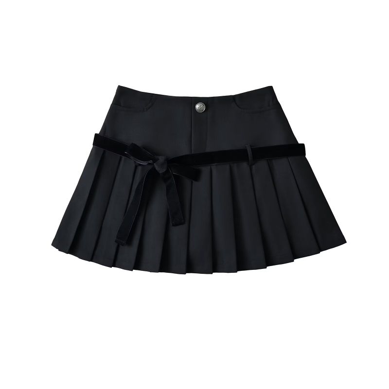Halftone Pleated Check Skirt 232937697