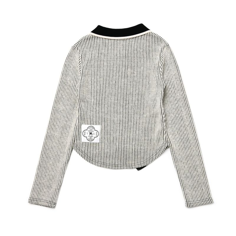[LINE] Stripe Cutting Line Wool Cardigan
