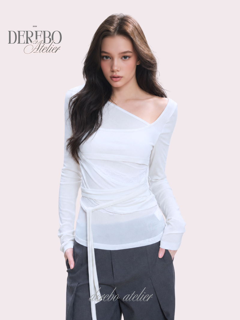 dereborujo（ドレボルゾー）の「Thai wrap strap long-sleeve T-shirt（Tops）」