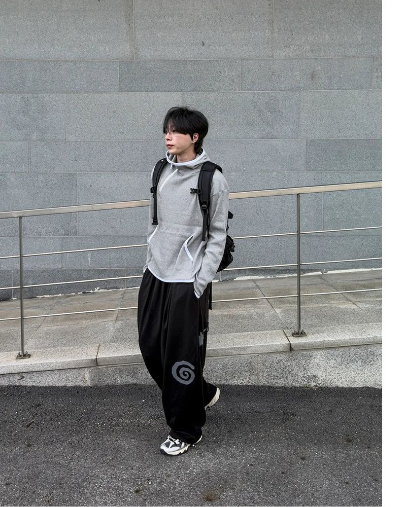 Terne ribbed diagonal zipper hoodie