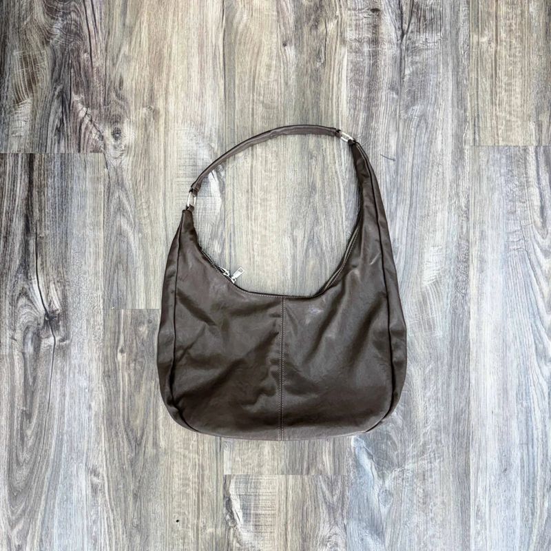 Curved Draped Shoulder Bag
