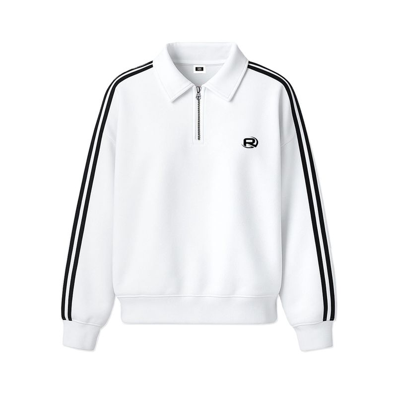 ROF ESSENTIAL SPORTY TRACK HALF ZIP OVER FIT SWEATSHIRT (2color)