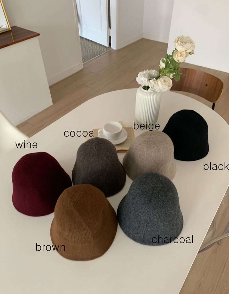 ASCLO Wool Simple Bucket Hat (6color)