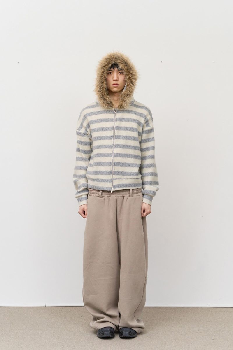 Fury Fur Striped Zip Hoodie
