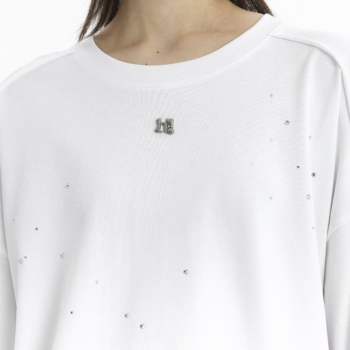 Incision Decky cubic oversized fit long-sleeved T-shirt_WHITE