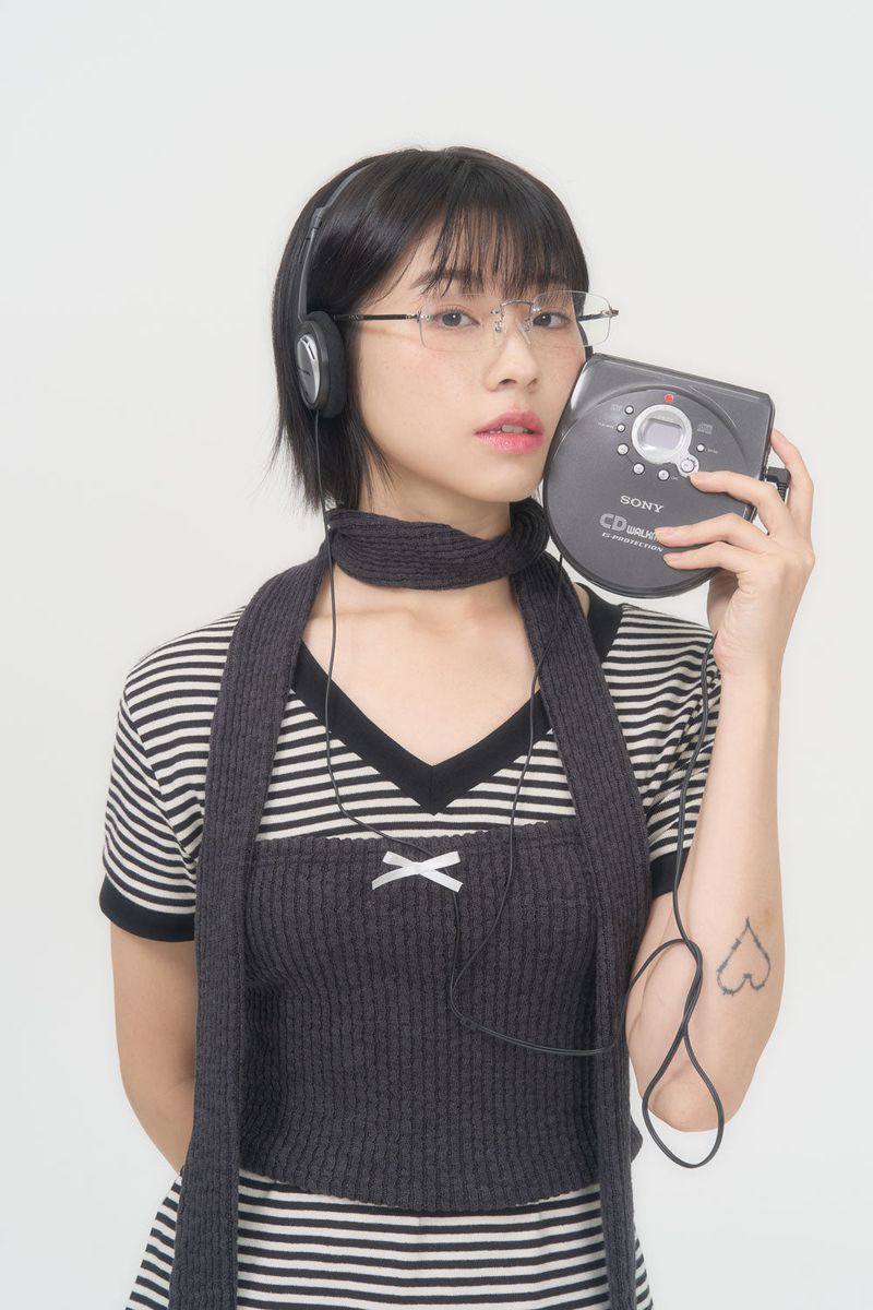 RIBBON KNIT TUBE TOP (CHARCOAL)