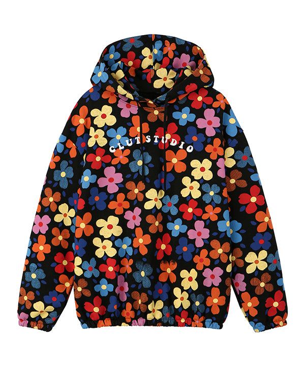 CLUT STUDIO(クラットスタジオ)の「dreamlike flower hood t-shirt - BLACK(Tops)」