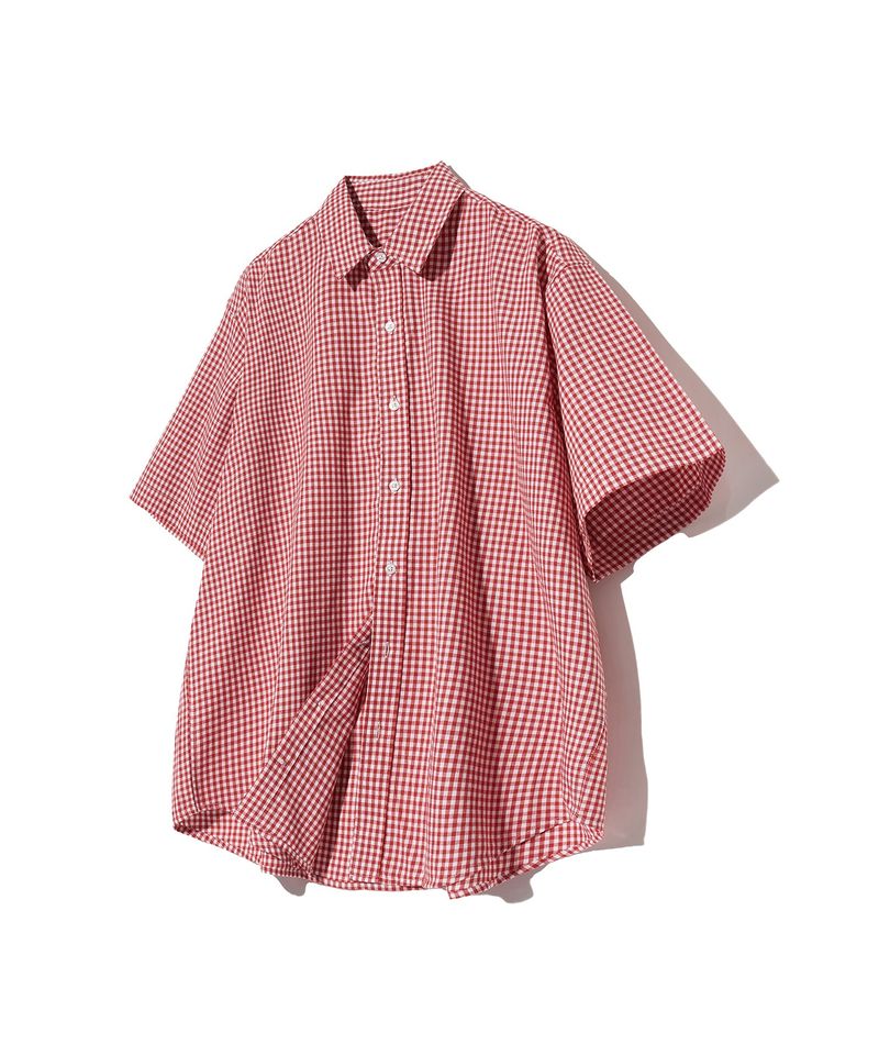 87-STAN072 Classic OverFit Short-Sleeved Gingham Check Shirt