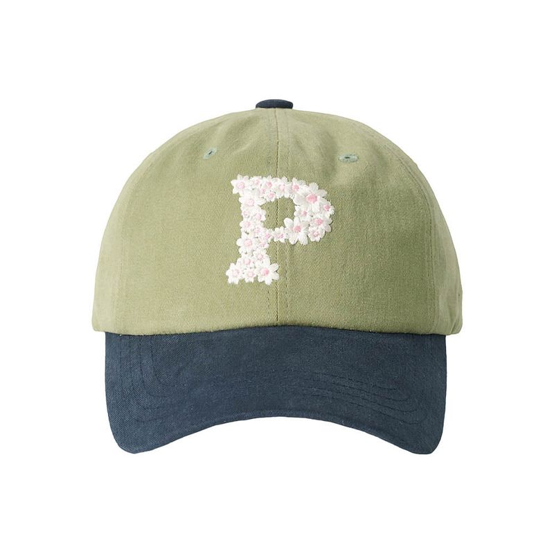 Floral P Logo Ball Cap (Navy & Olive)