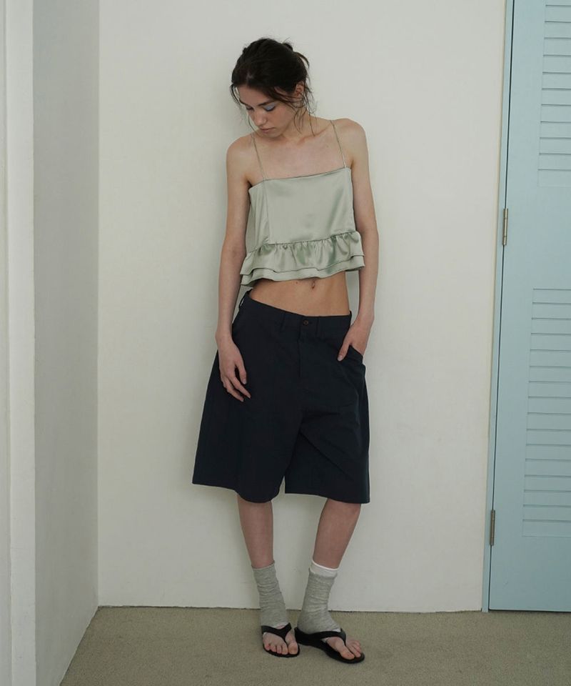 WITHOUTSUMMER（ウィズアウトサマー）の「Bow bermuda pants_navy（Pants）」