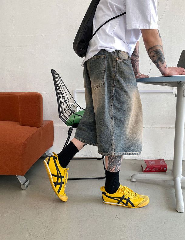 No.0209 dyeing over denim SHORTS