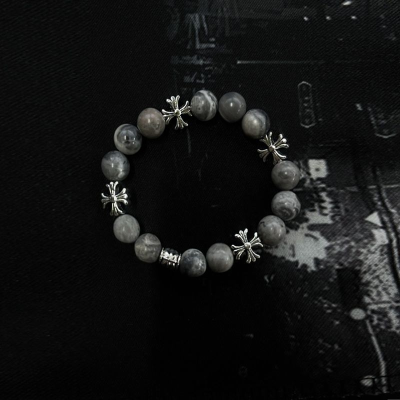Chrome X-Gray Gemstone Bracelet