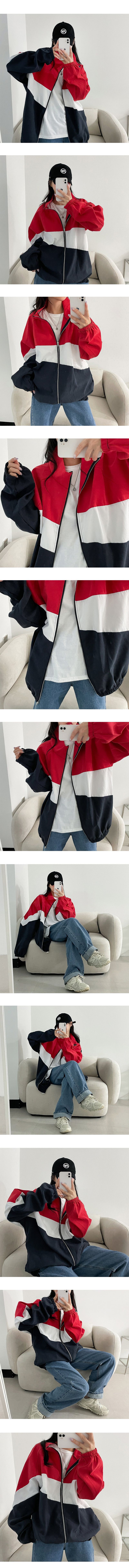 Bokin Boxy Color Zip-Up Jumper