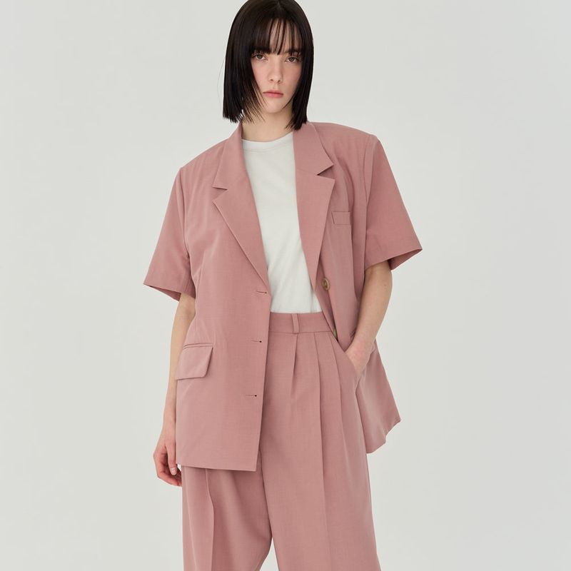 SUMMER WOOL HALF JACKET (PINK)