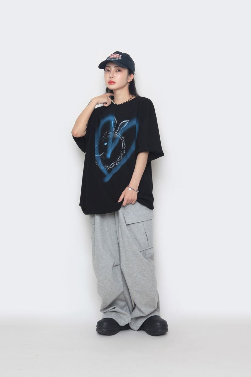 diagonal cargo sweatpants