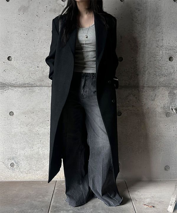 [Wool 50] Max hidden wool long coat(3color)