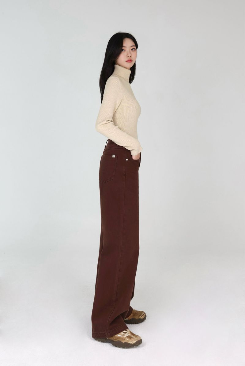 CLOUD FLEECE MAHOGANY COLOR DYEING STRAIGHT DENIM code 26029