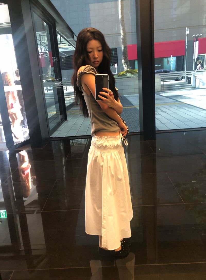 Rose Shirring Skirt