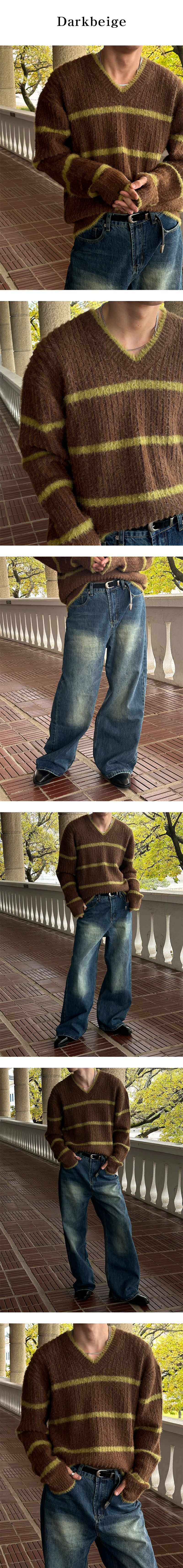   [F/W] Stripe angora warmer knit(4color)