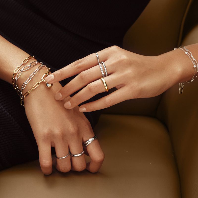 [Worn by XIAOTING ,Jinah Won]Round Dome Band 925 Silver +Rhodium Ring R059-03H