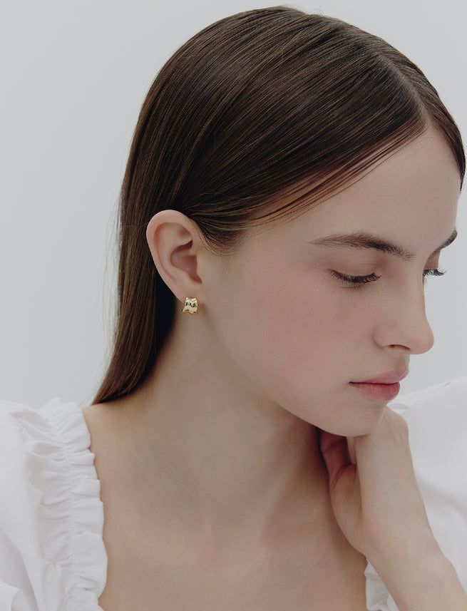 26SS★ Subni Flow Silver One-Touch Earrings S