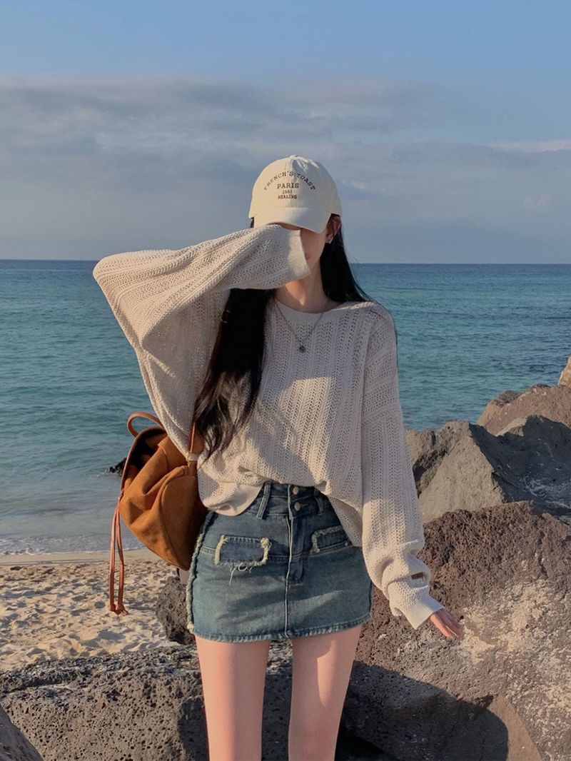 [Bellide made] Caramel Loose Fit Long Round Knitwear