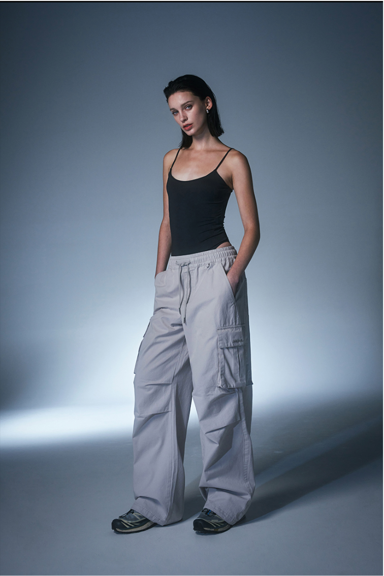 Parachute Washed Cotton Wide Cargo Pants