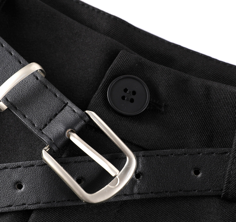 Sable Pintuck Belt Shorts