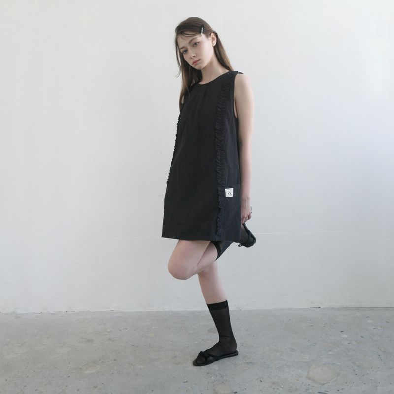 Black Ruffle Mini Dress