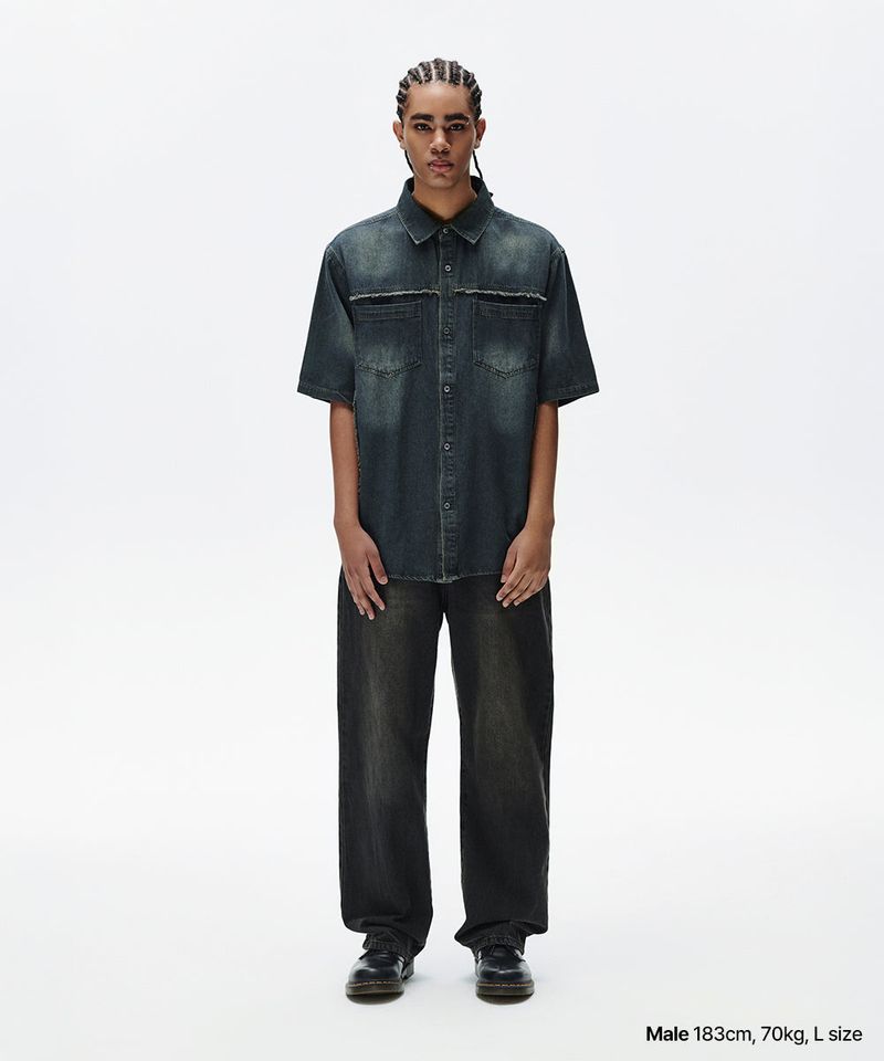 DENIM HALF SHIRT
