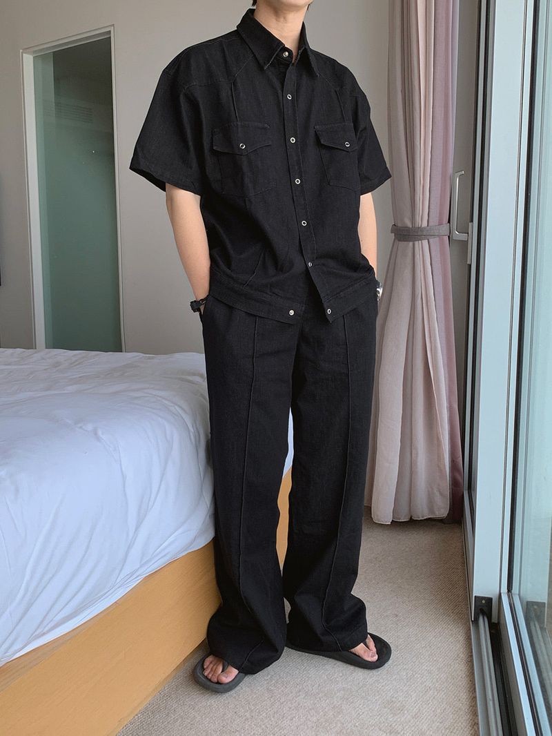 ASCLO（エジュクロ）の「ASCLO ウェスタンデニムセットアップ (2color)（セットアップ）」