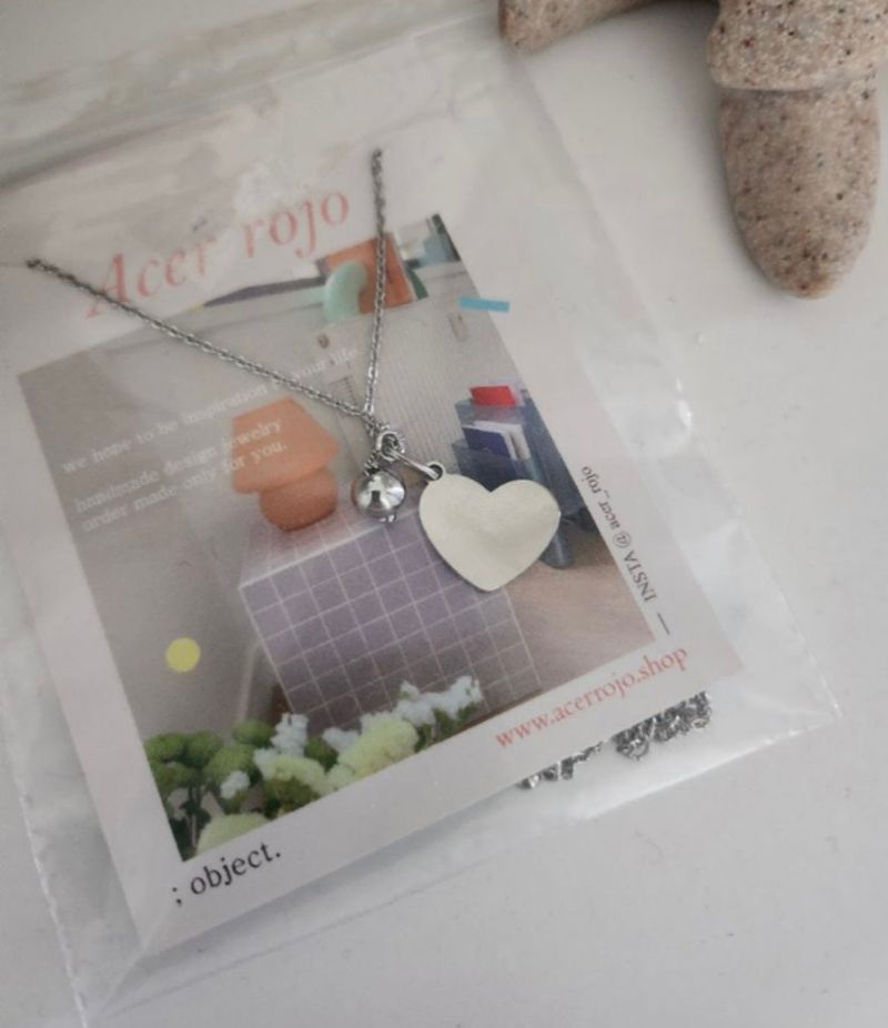 yu Heart ball, unique y necklace