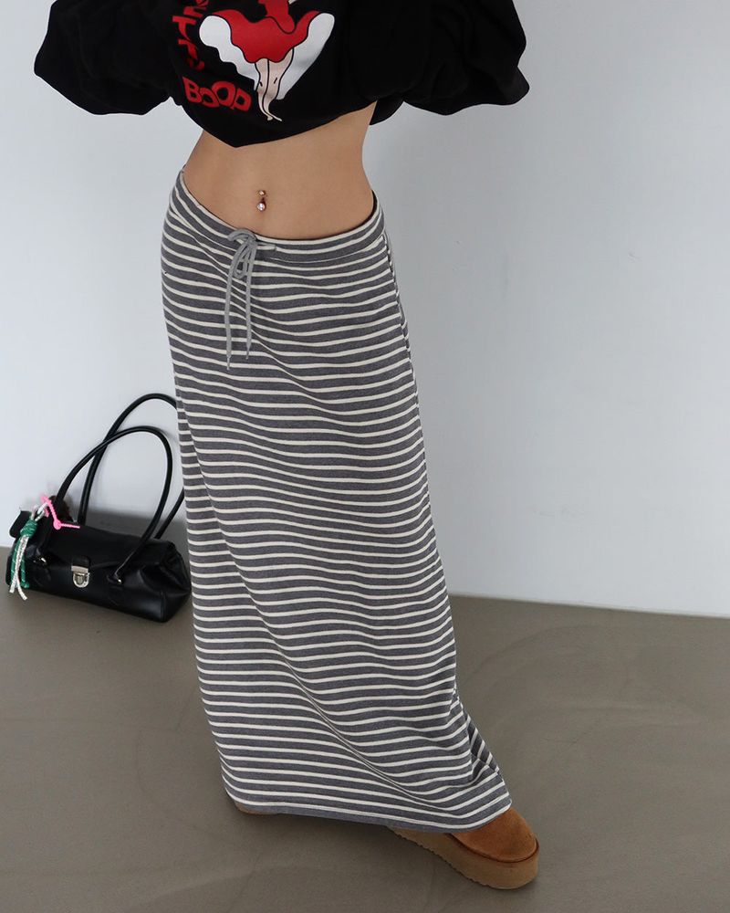 Delight-J（ディライトジェイ）の「Duty Stripe Maxi Long Skirt（Skirts）」