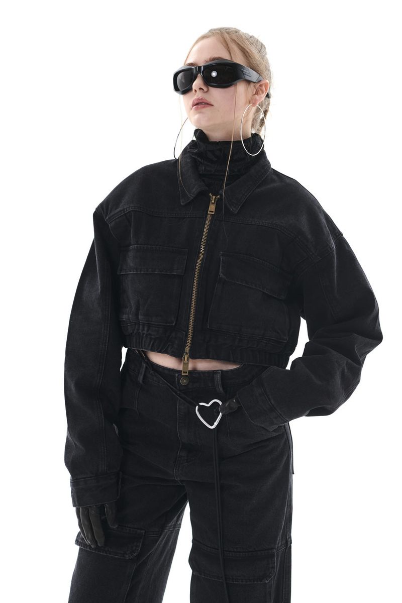 DENIM BOMBER JACKET