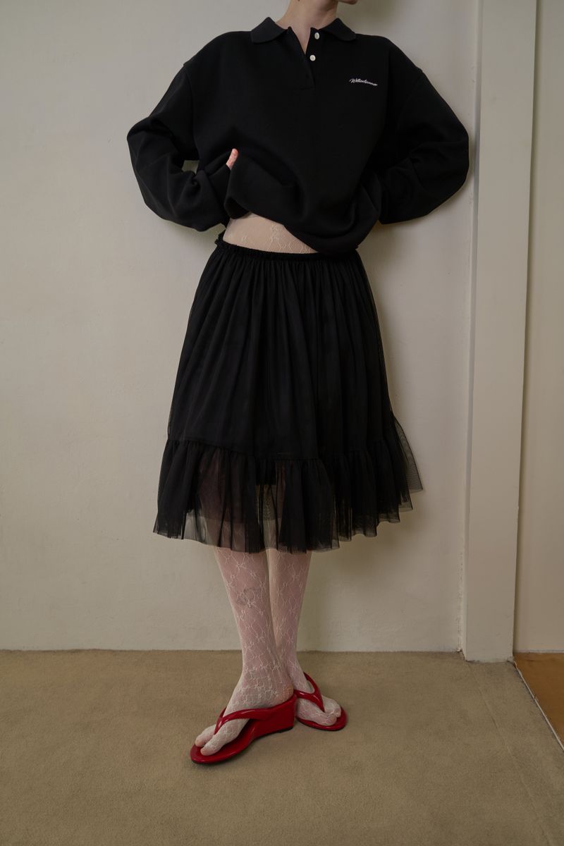 Tulle midi skirt_black