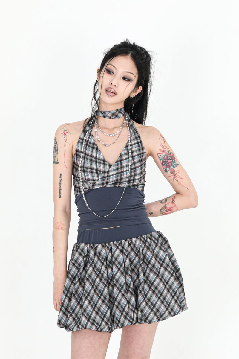 DARLING, YOU ARE BAD（YOU ARE BAD）の「MINT CHECK HALTER TOP（Tops）」