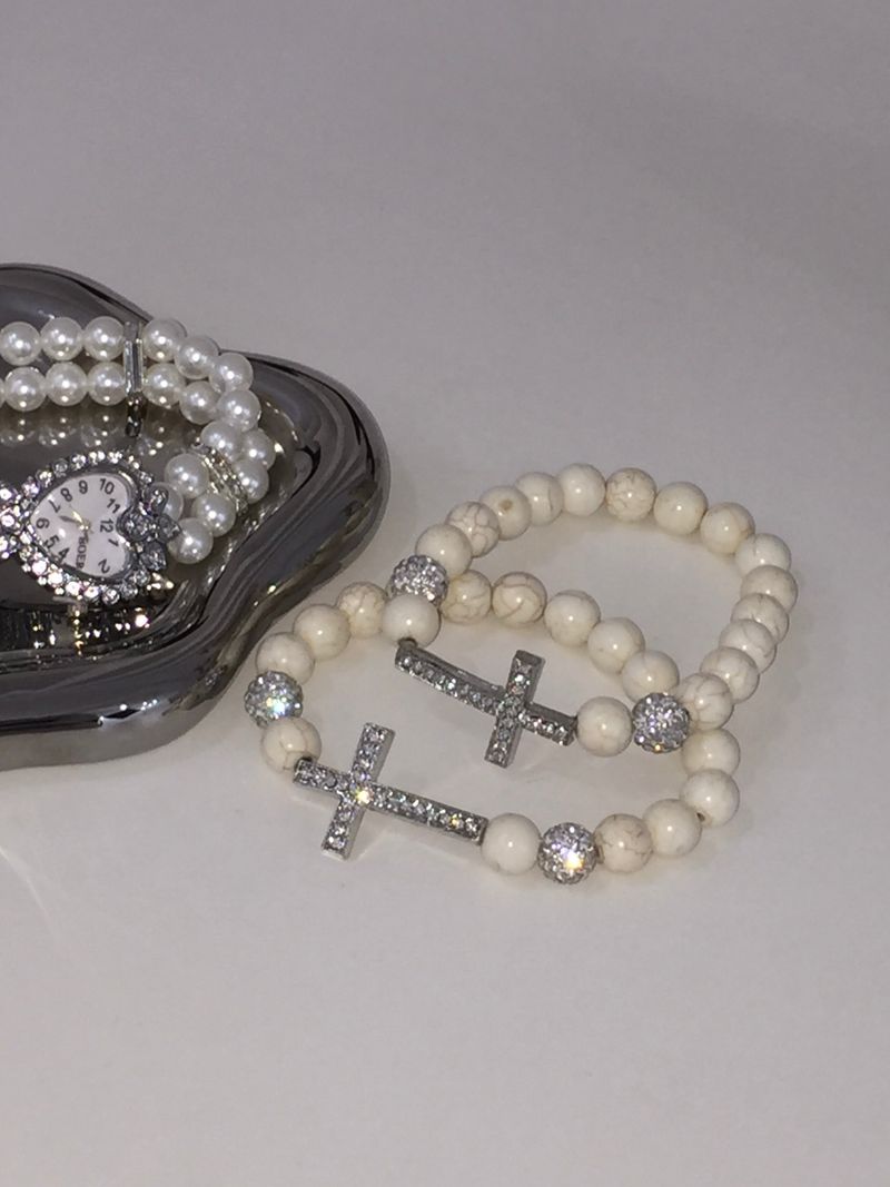 Crystal Cross Beads Bracelet