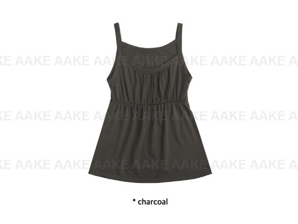 SHIRRING FLARE SLEEVELESS
