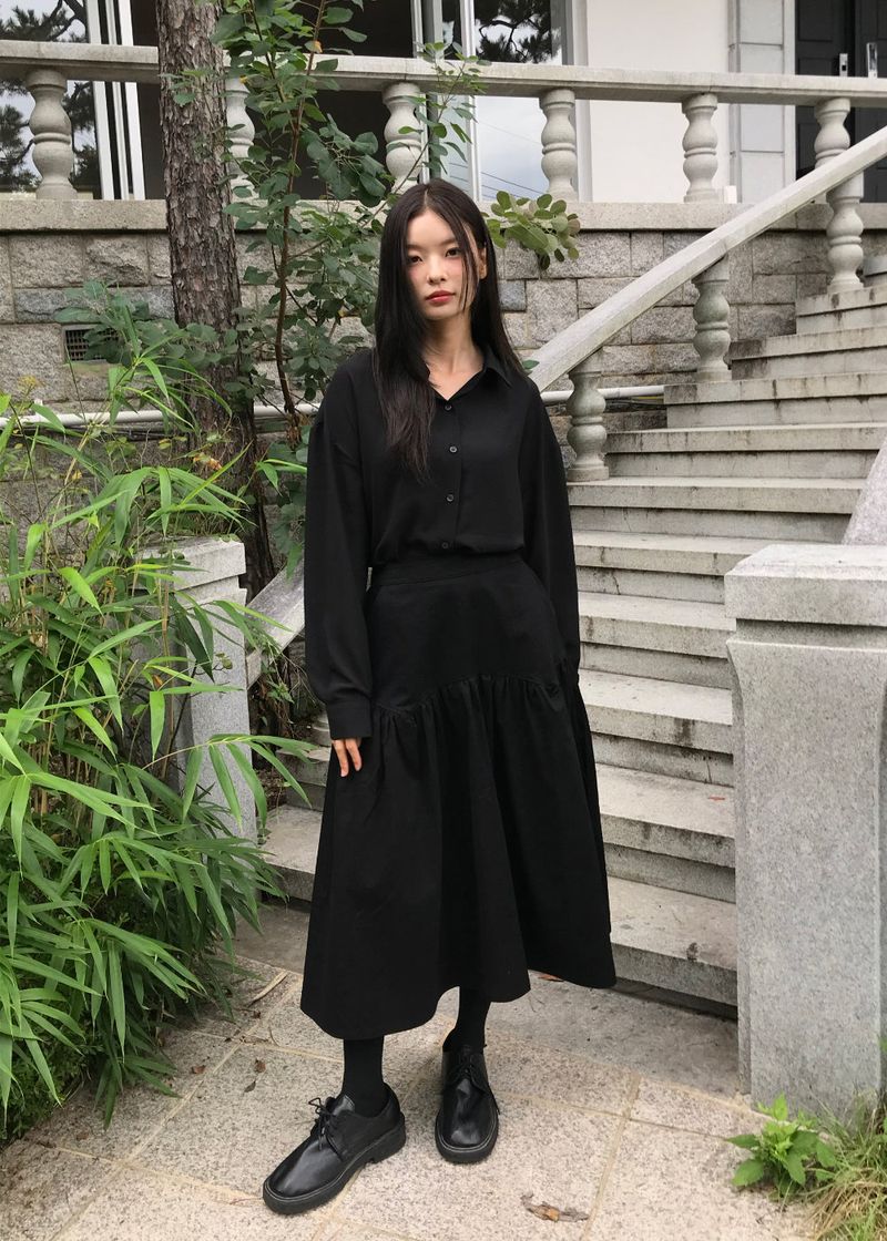POCKET LINE COTTON SKIRT