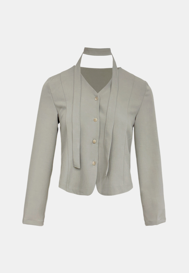 Modern V-neck Muffler Jacket